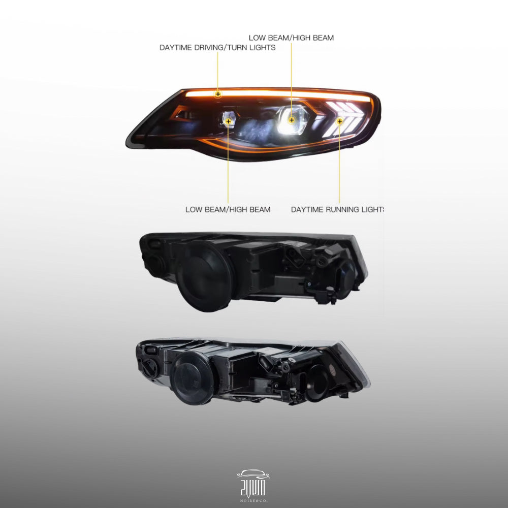 VW Touareg LED Headlights (2007–2010) – DRL, Dynamic Turn Signal & Projector Lens Upgrade