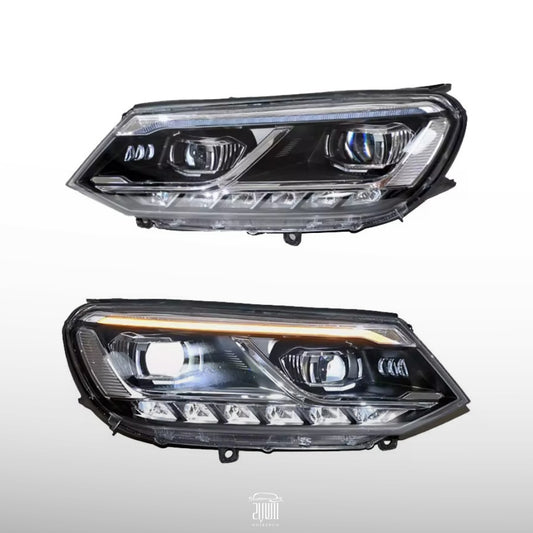 Передние фары V3 Type для Volkswagen Touareg 2011–2015 [Комплект: левая + правая; LED; яркие ДХО; электрокорректор]